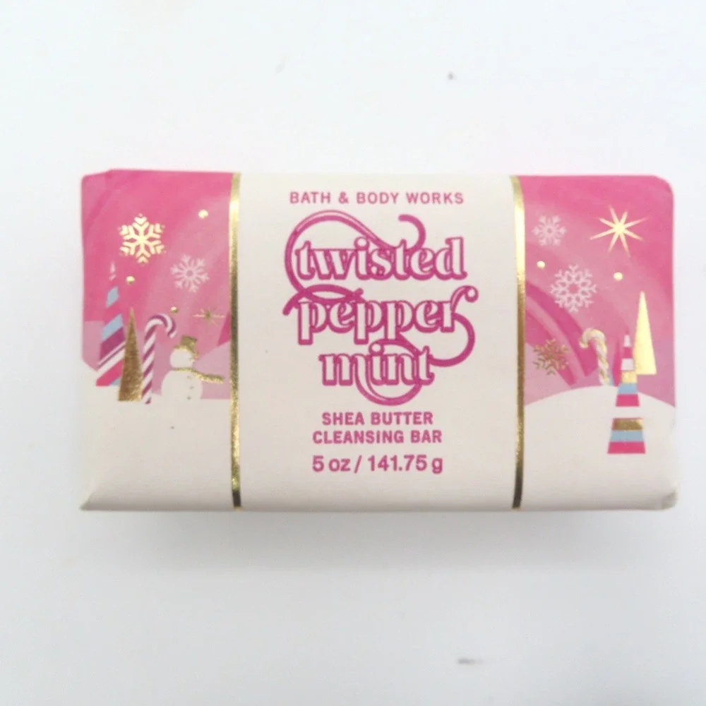 Bath & Body Works‎ Twisted Peppermint Shea Butter Cleansing Bar Soap 5oz New